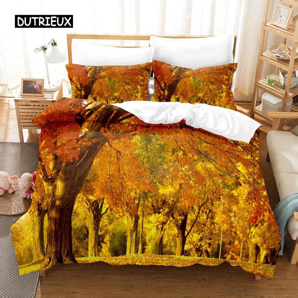 Natural Landscape Duvet Cover Set Blue Sky Lawn Flower Double Queen King Size 2/3Pcs Polyester Quilt Cover for Kids Teens Adults