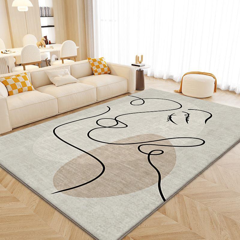 Luxuriöser Teppich aus Kaschmirimitat für Wohnzimmer, Schlafzimmer und mehr – Modernes nordisches Design mit plüschiger Textur, Sofa und Couchtisch, Arbeitszimmer und Garderobe