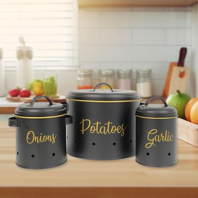 3 Pieces Potato Onion Garlic Storage Bin Home Multifunctional Organizer Jar
