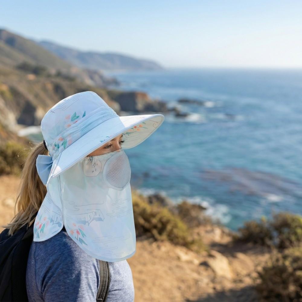 Neck Flap Fishing Hat Detachable Face Cover Outdoor Working Cap Sun Hat  Outdoor Activities