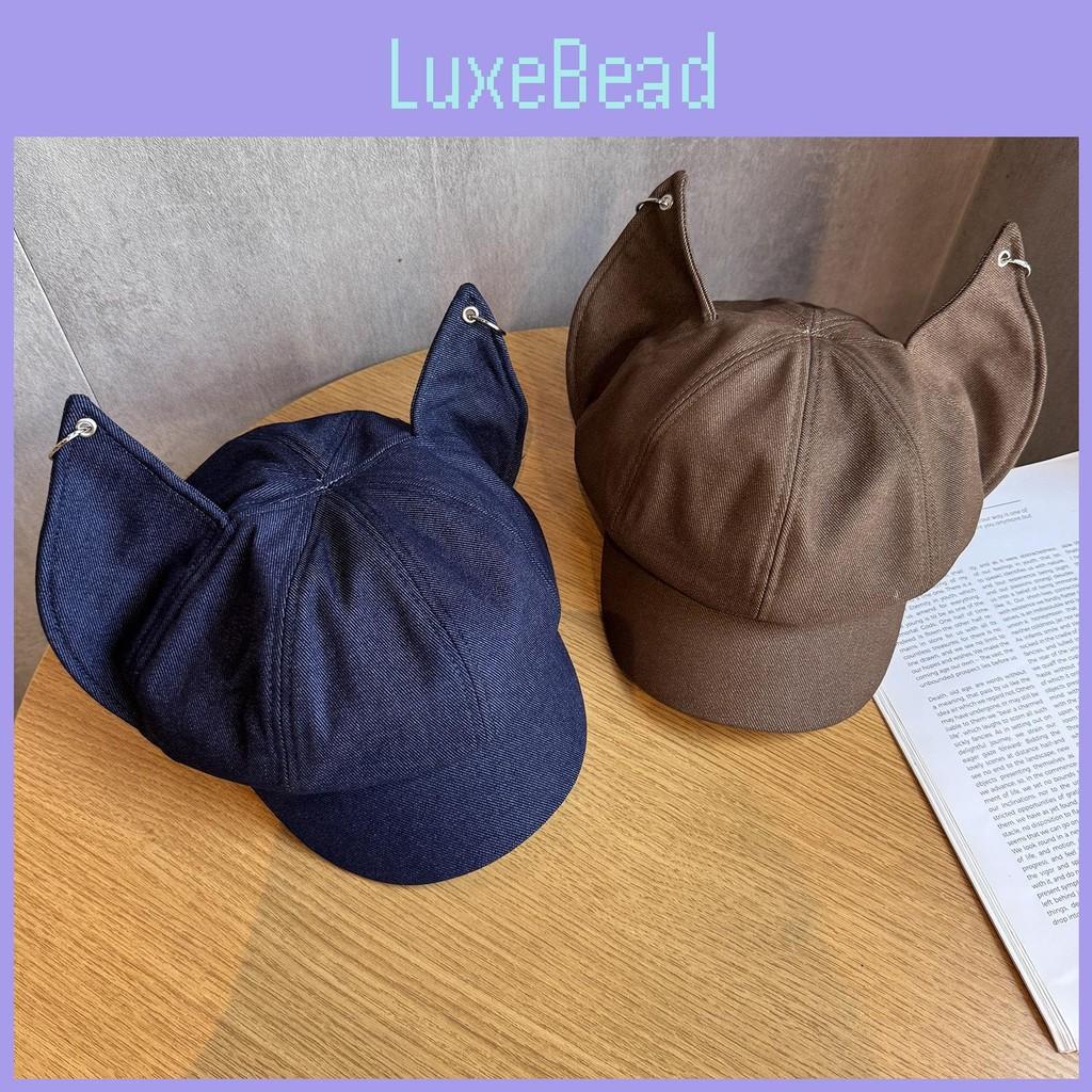 Solid Retro Color Style Fox Ear Beret Features Autumn Season Fashion Travel Hat