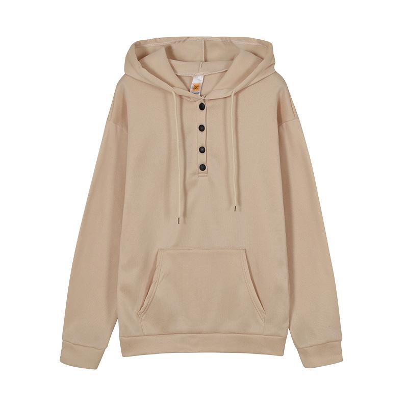 2024 Fall Women's Casual Loose Hooded Drawstring Sweatshirt with Pockets