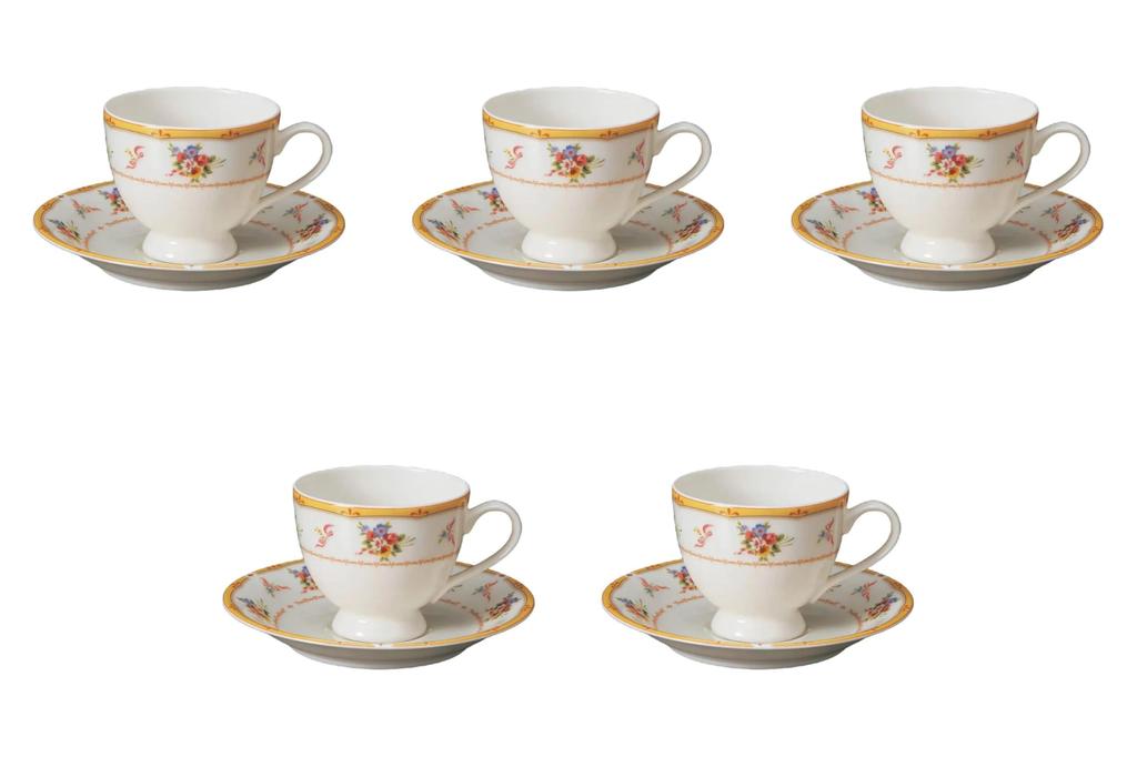 Set of 5 NB Blanche Coffee Cups x x 7 Cups Fuse Setomonohonpo (11 8.3 cm, 200cc) & Saucers, Ware,