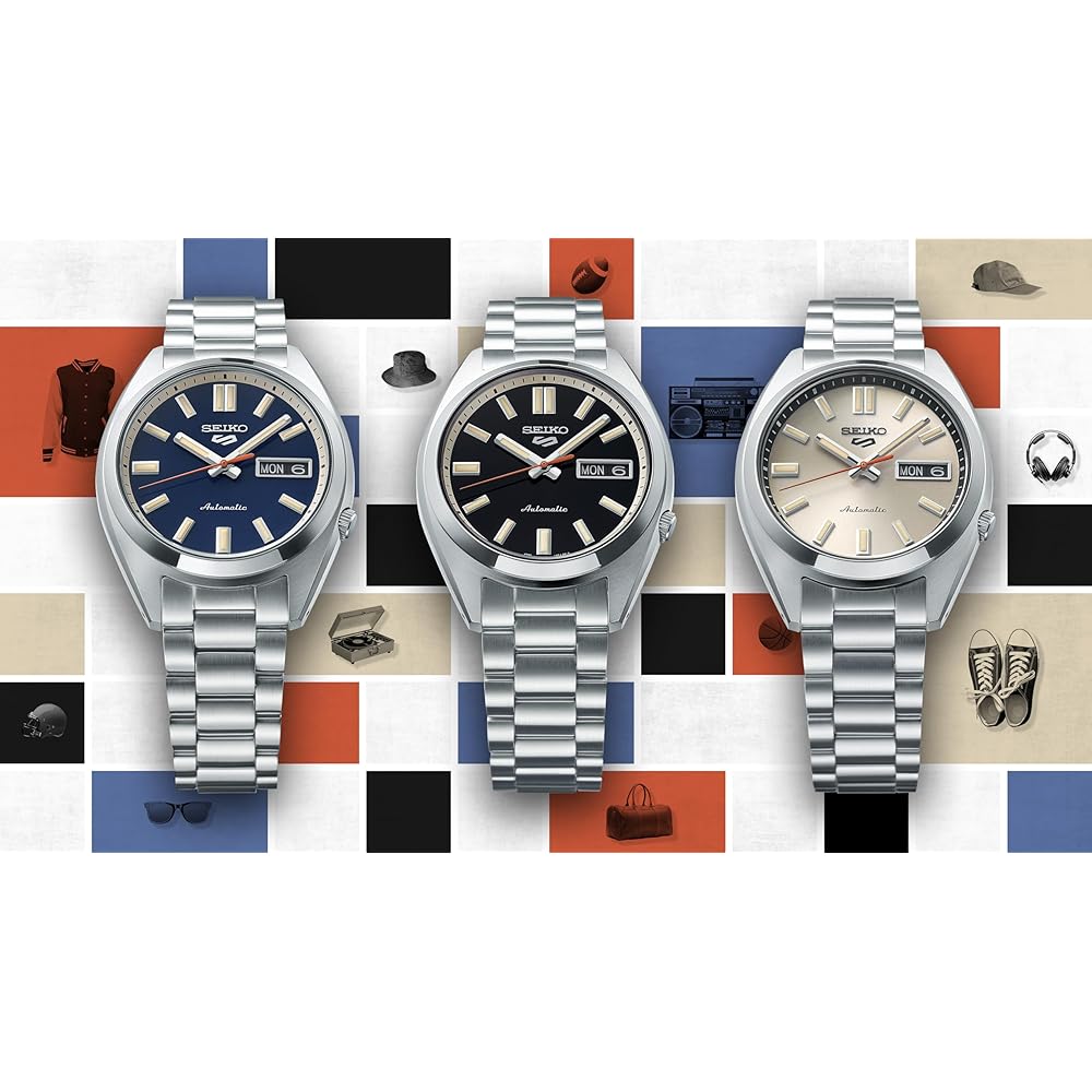 Seiko 5 Sports SBSA257 Men's Mechanical Automatic Watch Ivory Dial Stainless Steel Calendar