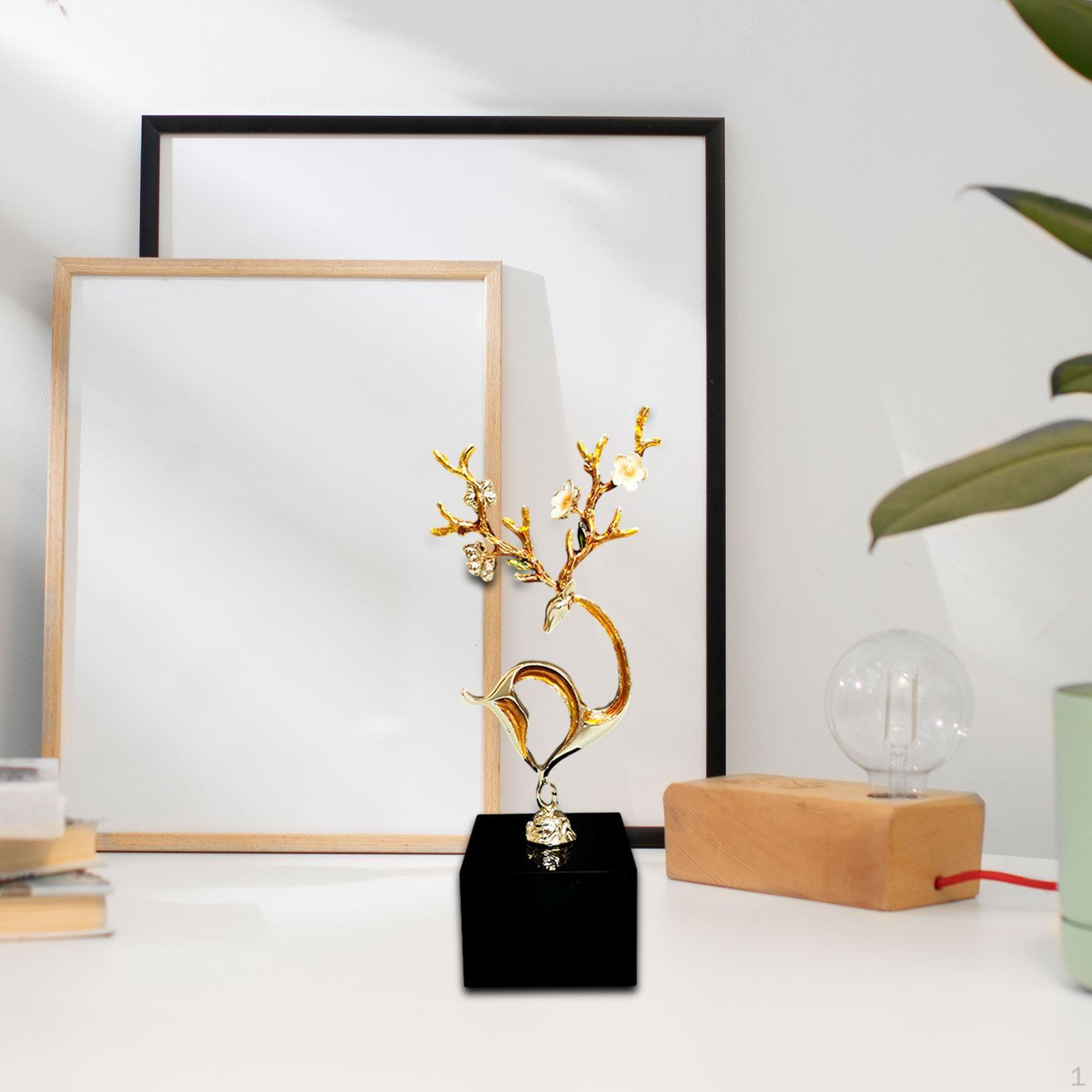 

Статуэтка животного олень статуэтка произведение искусства ремесла подарок украшение с основанием для офиса книжная полка прихожая S Marble Base