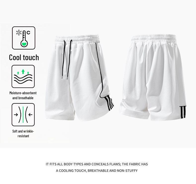 Ice-Cool Cotton Men's Two-Piece Set: Short-Sleeve T-Shirt & Five-Point Pants, Summer 2026 New Style, Casual Sportswear for Students
