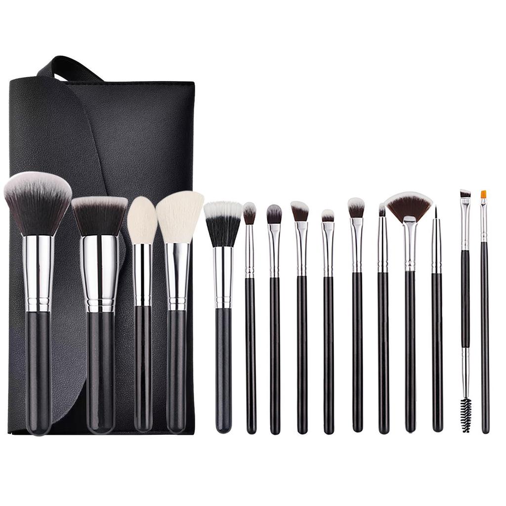 15-teiliges Make-up-Pinselset: Weiche Pinsel mit Puder- und Lidschattenpinseln für die Schönheit.