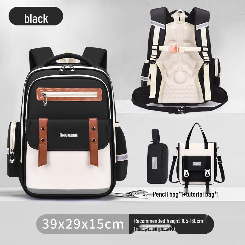Capybara Oxford Spine-Support Backpack for Grades 1-6: Boys & Girls School Bag