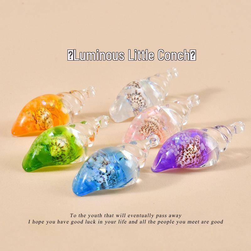 

Seven-Color Luminous Snail Acrylic Keychain & Pendant Jewelry Random Color [1 piece] Cream Glue Small Conch