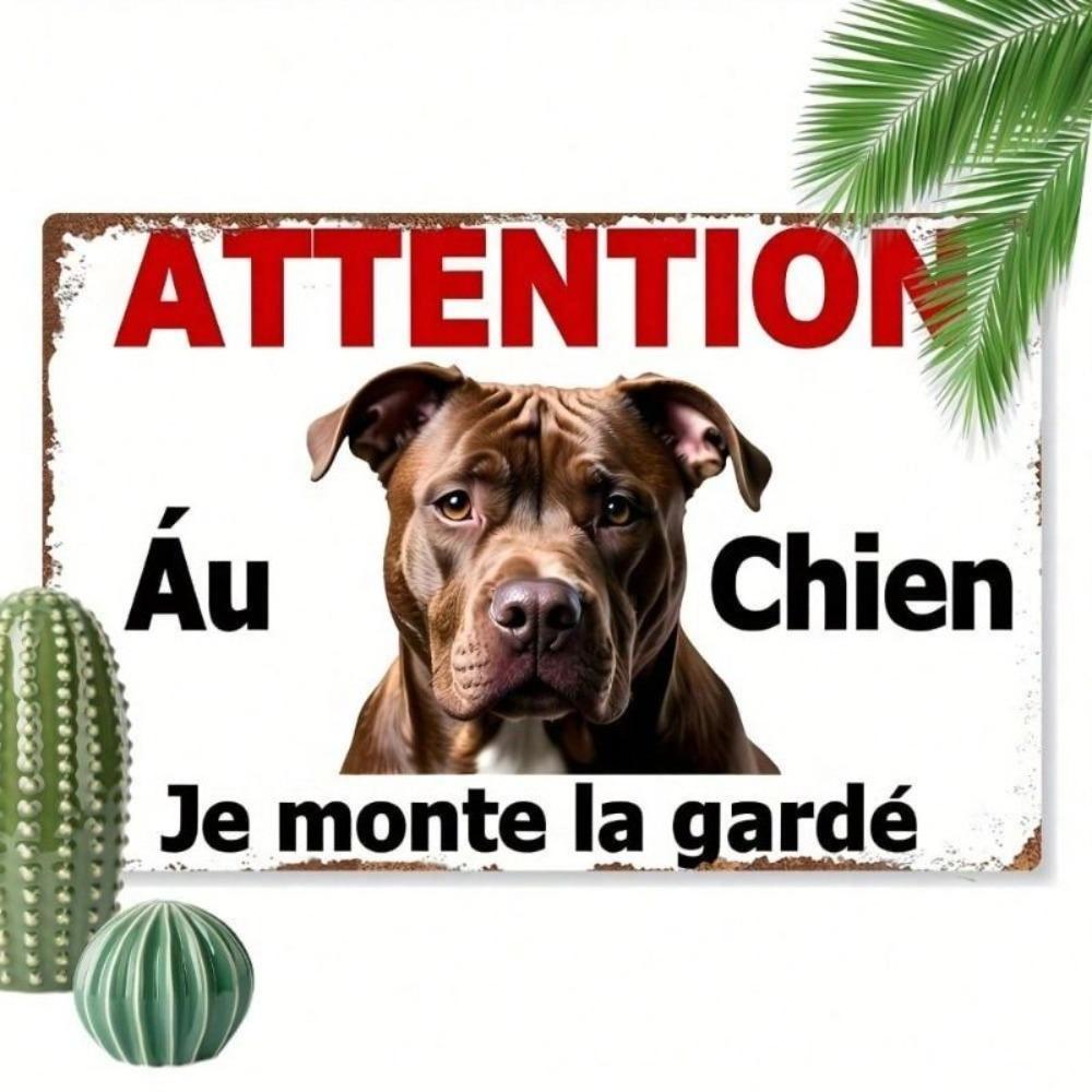 Vintage Metal Sign French Bulldog Dog Warning Decor for Home Garden Wall Art