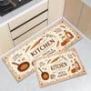 Retro Chef Hat Kitchen Cook With Love Mat Set Waterproof Non Slip Runner Rug Easy Clean Farmhouse Decor Floor Carpet