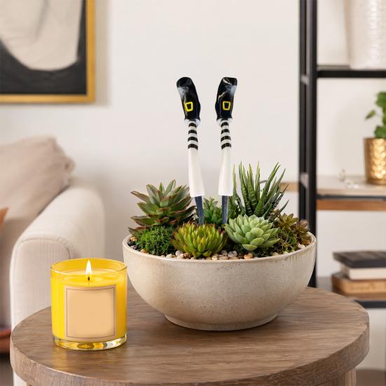 huaqianguhh 1 Pair Witch Legs Planter Decorations, Plastic Leg Insert Ornaments, Halloween Flower Pot Decoration for Outdoor Indoor Potted Plants
