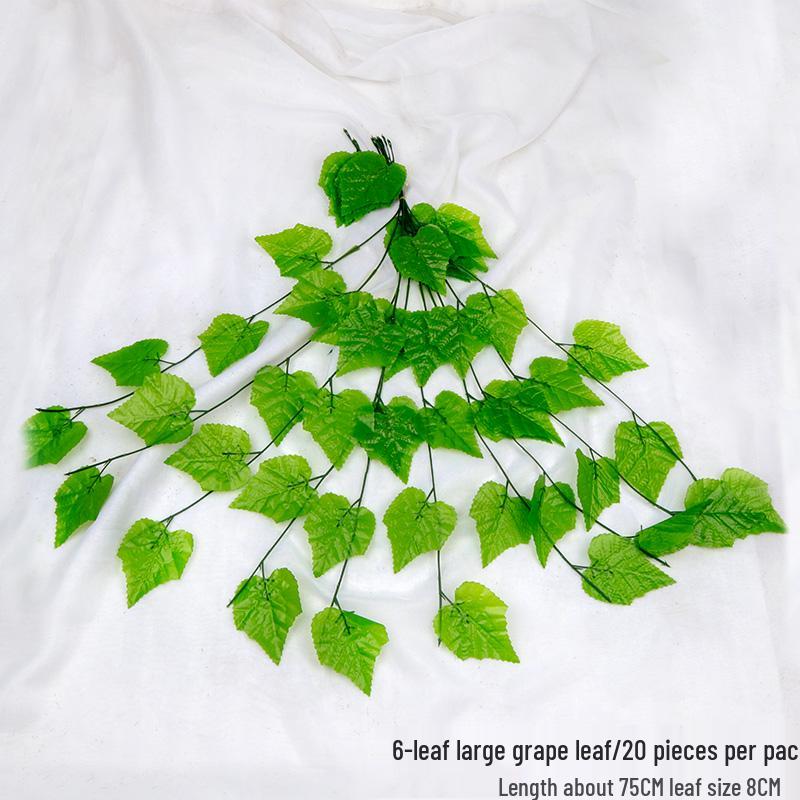 Rattan Faux Green Leaves & Vines - Decorative Plastic Flower Vines for Water Pipes & Air Conditioning Cover