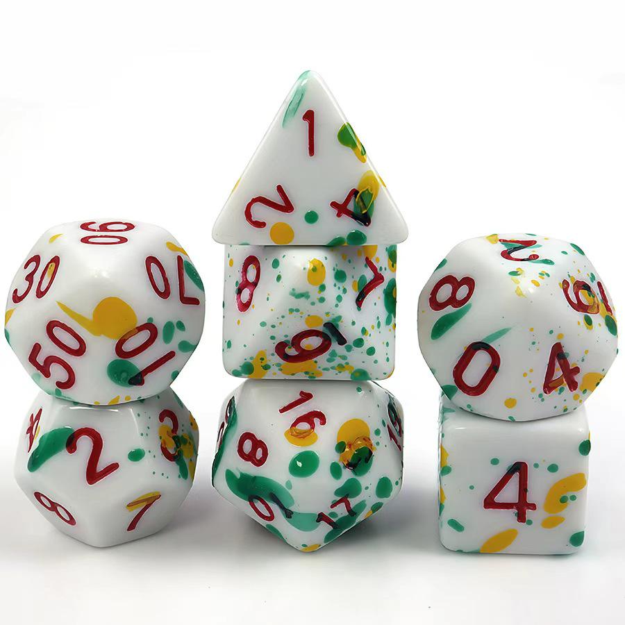 7-Piece Blood Drop DND Dice Set with Paint Kit