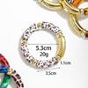 Leopard Colorful Bamboo Curved Tube Bracelets for Women Men Punk Resin Thick Beaded Elastic Stackable Bangles Retro Jewelry Gift