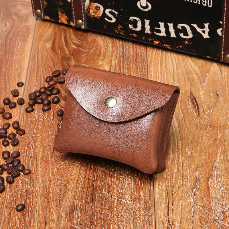 

Summer new fashionable small retro change bag double wallet card earphone storage bag коричневый