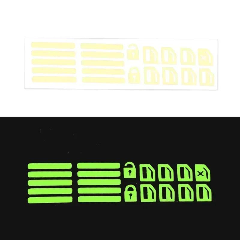 Car Window Button Colorful Luminous Sticker Car Window Lifting Switch Night Fluorescent Decal Car Interior Glow Reminder Sticker