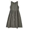 Real shot summer new literary loose cotton and linen plaid sleeveless dress women's vest skirt