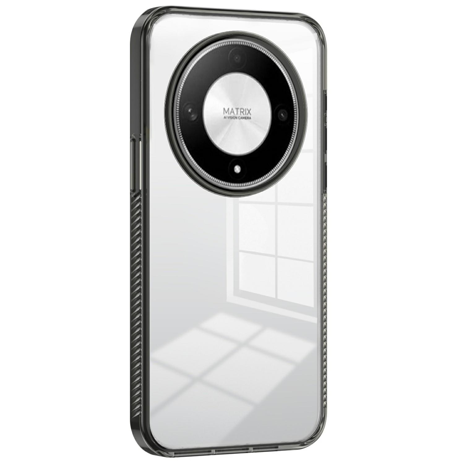 

For Honor Magic6 Lite 5G Clear Phone Case TPU PC Anti-slip Drop-proof Back Cover Black