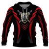 Mens Hooded Sweatshirt With 3D Digital Knight Print Loose Fit Hip Hop Style Fall
