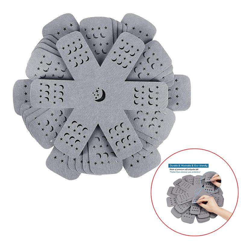 Topfschützer 12 zum Stapeln, Topf- und Topfunterteiler, 4 verschiedene Größen zur Vermeidung von Kratzern Kochgeschirr-Schützer