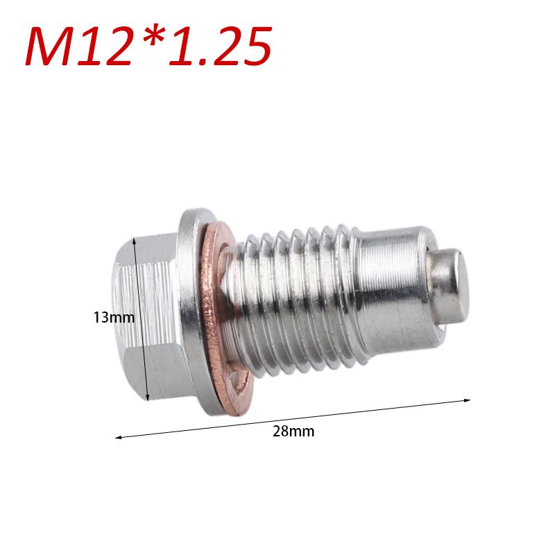 M12x1.25/1.5/1.75 M14x1.5 M16x1.5 M18x1.5 Magnetic Stainless Steel Oil Drain Plug Sump Drain Nut Bolt with Gasket Crush Fuel System Fittings7