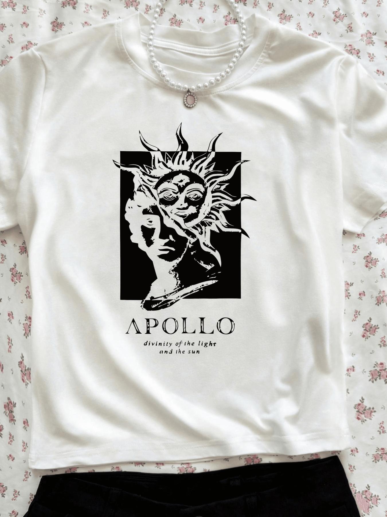 Божество Света и Солнца Древнегреческий Бог АПОЛЛОН Футболка 100% Хлопок Круглый Вырез Короткий Рукав Летняя Повседневная Мужская Футболка S