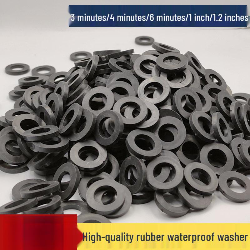 Waterproof Rubber Gasket Pad for Shower Hose & Water Meter - Fits 3/8", 1/2", 3/4", 1" Size Washers