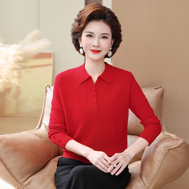 Luxurious Women's Pure Wool Turtleneck Sweater - Autumn/Winter Collection for Middle-aged Mothers