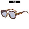 Retro Double Bridges Women's Sunglasses Big Frame Leopard Brown Gradient Eyewear Fashion Luxury Designer Sun Glasses Men Shades