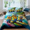 Popular Cartoon Character (Minions) Printed Bedding Set — Duvet Cover Set — Deluxe Gift for Teen Girls, Twin/Single, and Kids