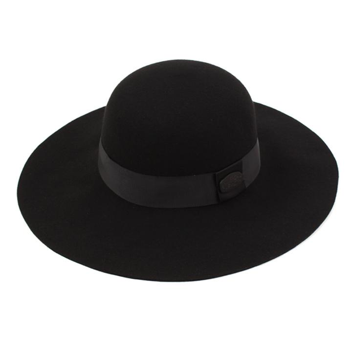Yunibeosyeolkemiseuteuli Round Bk Metal Line Wool Bk Fedora
