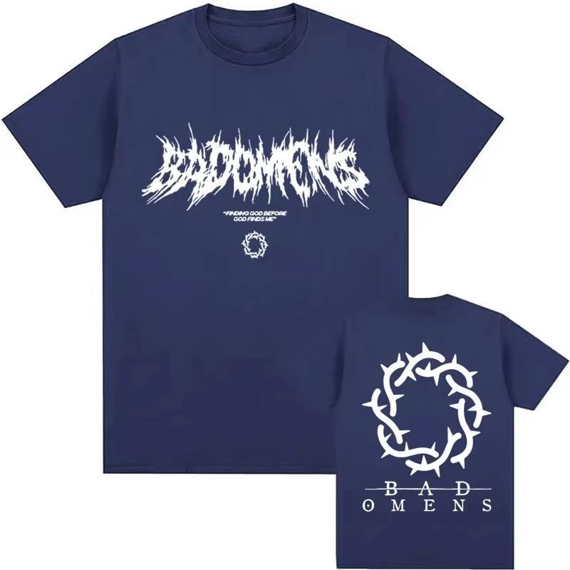 Funny Bad Omens Band Logo Graphic T Shirt Men Women Hip Hop Fashion Vintage T Shirts Male Casual Oversized Short Sleeve T-shirt