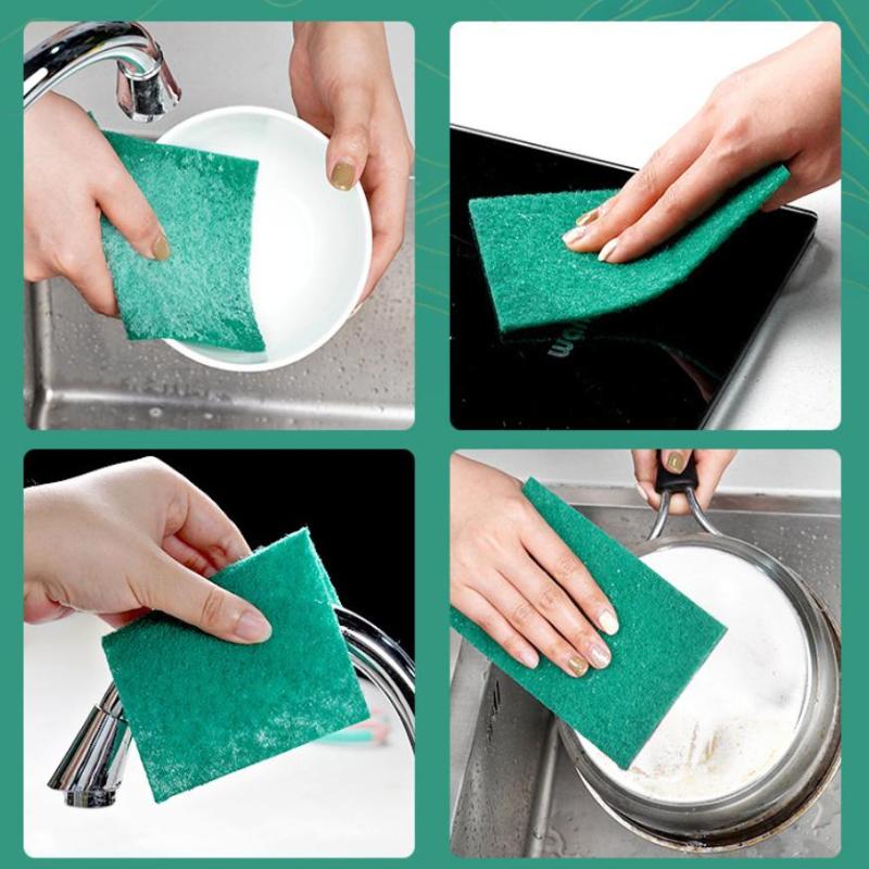 10/20/30Pcs Scrub Pads Household Kitchen Oil Removal Dishwashing Pot Pads Scratch Free Multipurpose Reusable Cleaning Dishrag