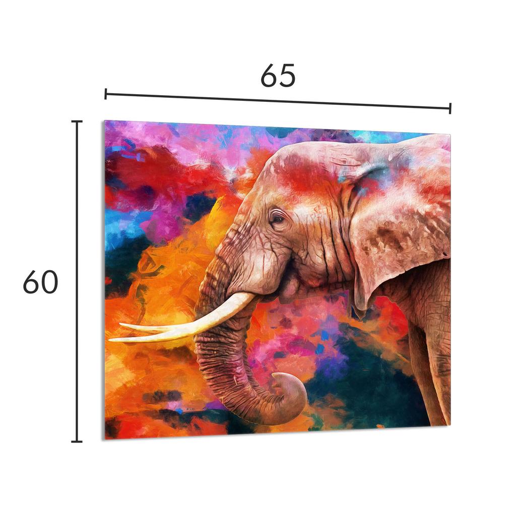PANEL SZKLANY DO KUCHNI 65x60 Słoń