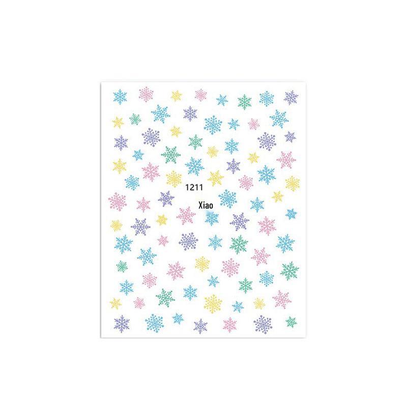 Festive Nail Art & Face Stickers - Snowflakes, Santa Hat, Reindeer, Penguin Photo Props