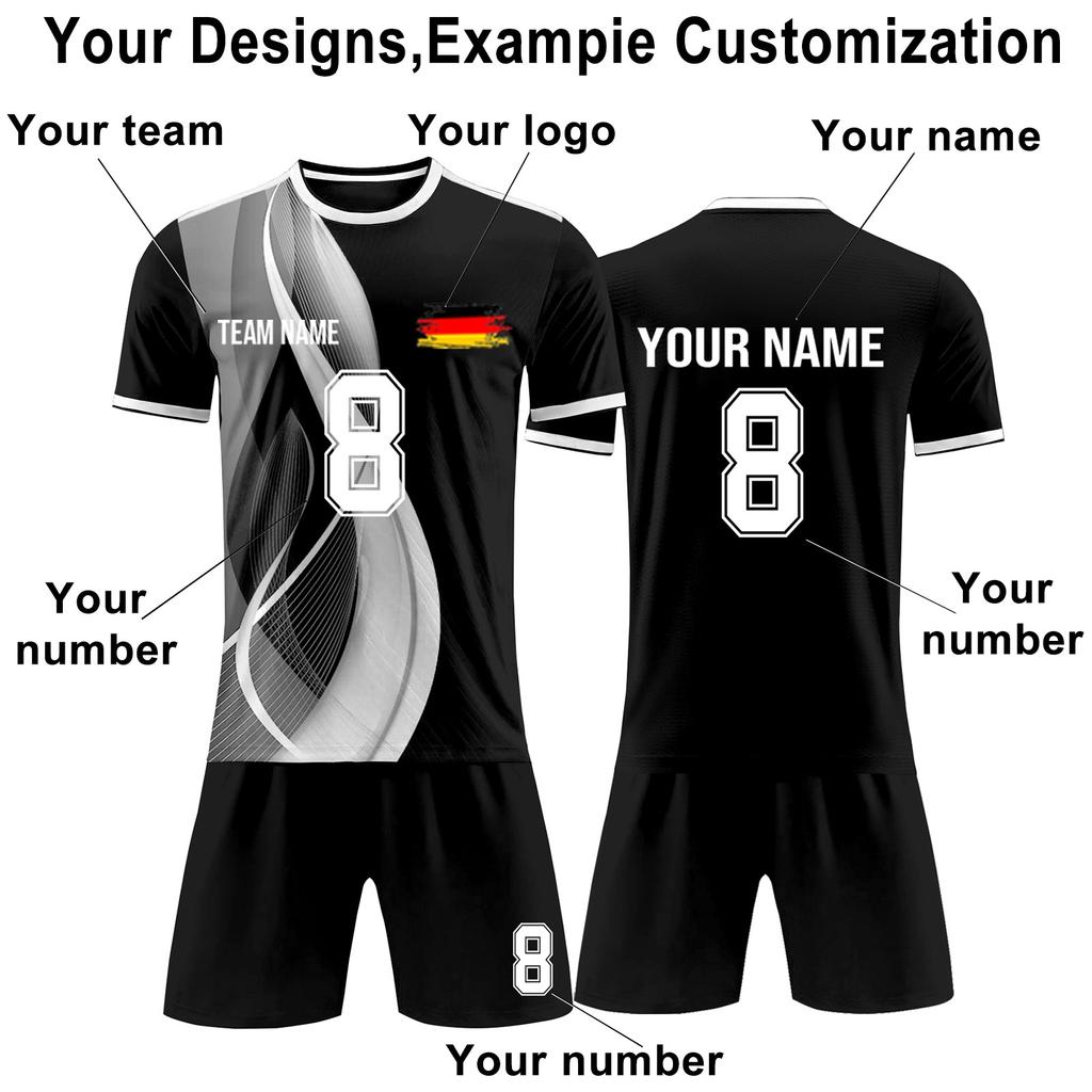 Personalised Shirts Kit Mens Girls With Name Number Custom Football Jerseys For Boys Training Suit