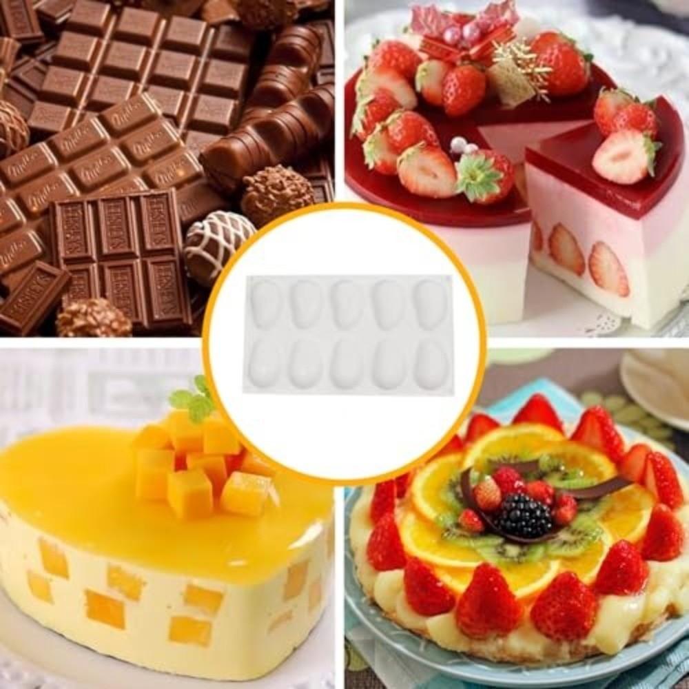 Durable 10-Cavity Silicone Mango Mold Reusable DIY 3D Mango Mold Heat-Resistant Easy To Clean Fruit Molds Jelly Candy