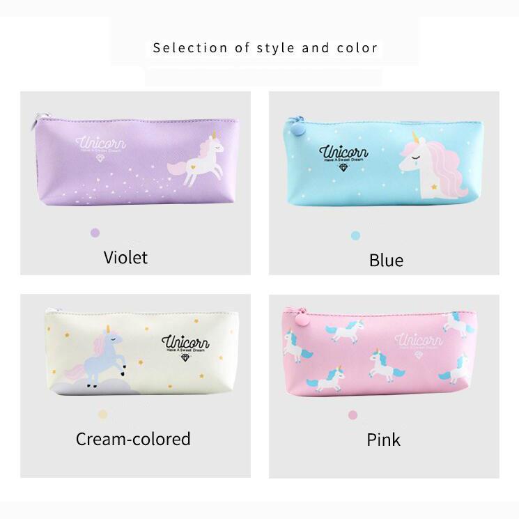 Pattern Pencil Pen Case Student Zipper Pouch Bag 1 pc