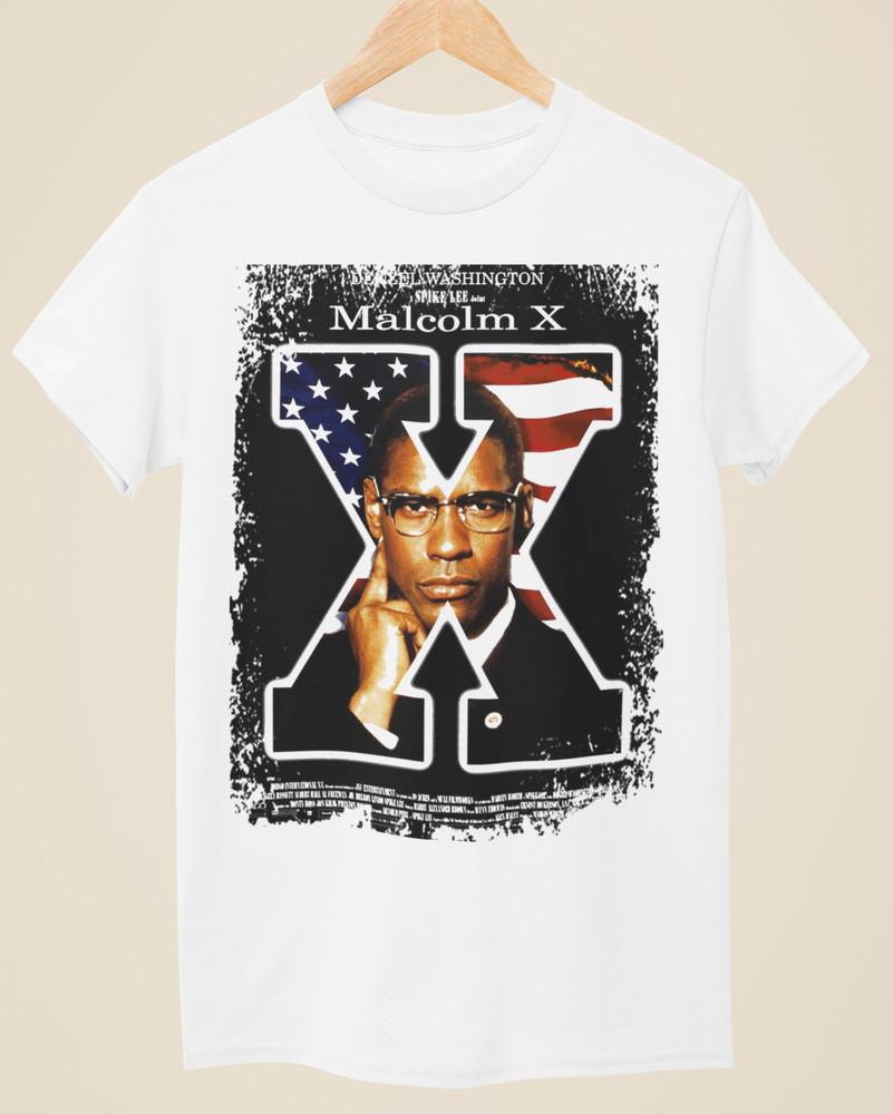 Malcolm X - Movie Poster Inspired Unisex White T-Shirt Unisex T-Shirt XL