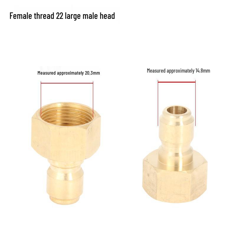 High-Pressure Water Gun Quick Connector for Car Washer, Pipe Cleaning Machine, Copper Accessories