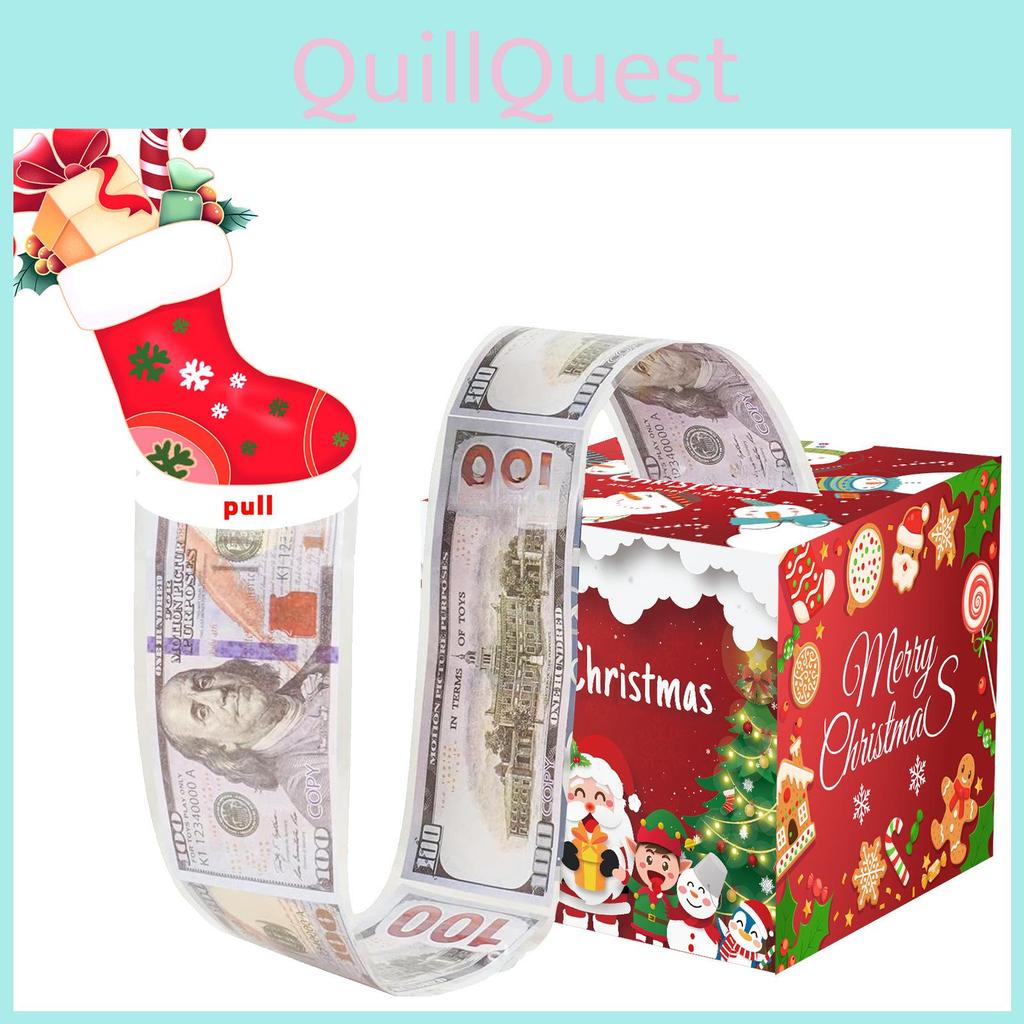 Red Christmas Theme Pattern Gift Box For Gift Packaging And Seasonal Party Decor