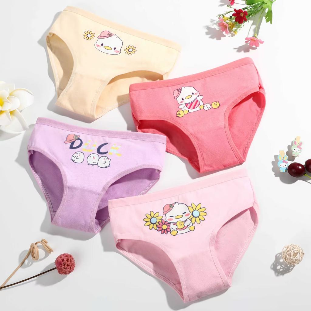 5PC  Baby Cartoon Underwear Girls Cotton Briefs Underpant Children Panties Short 2-10Years