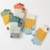 New Arrivals Open Run Fingerless Zigzag Colorful Pastel Knit Gloves
