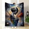 "Dreamy Woman with Starry Hair Design" print blanket soft and cozy perfect for the living room bed sofa or a nap,gift