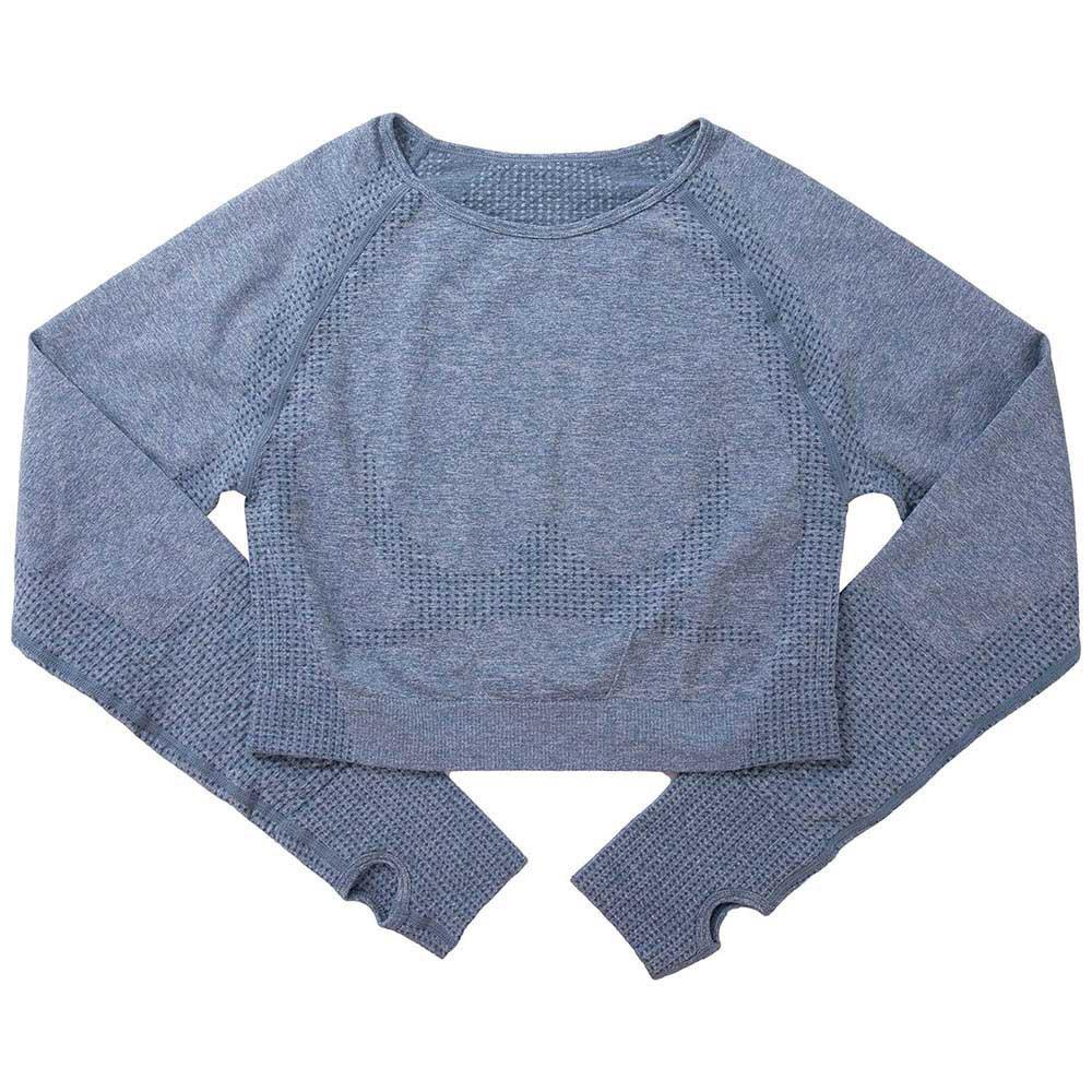 Nahtloser Yogaanzug für Damen: Langärmeliges Punkt-Top & Hochtaillierte Hüfthebende Hose