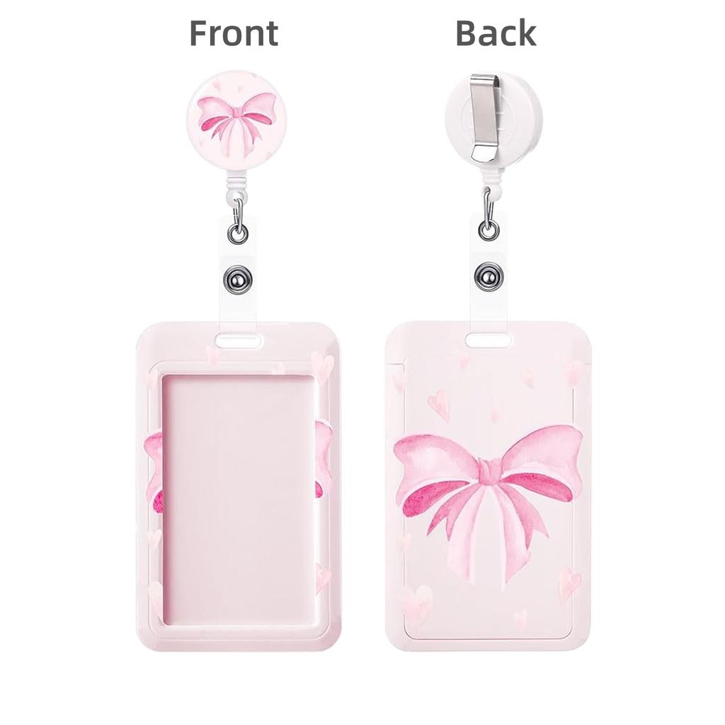Extendable Badge Holder Pink Badge Reel Badge Holder Swivel For Teacher Doctor Workplace