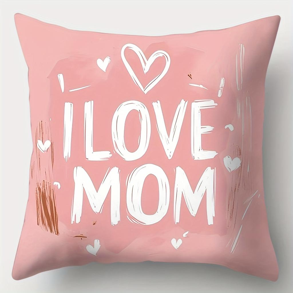 Home Decor Mom Love Decorative Cushion For Mother'S Day Pattern Cushion Cover Suitable For Sofa Bedroom Car Pillow Cover