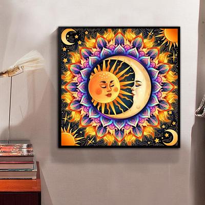 DIY Diamond Painting Sun and Moon Cross Stitch Kit Mosaic Art Diamond Painting Full Circle/Square Diamond Home Decoration