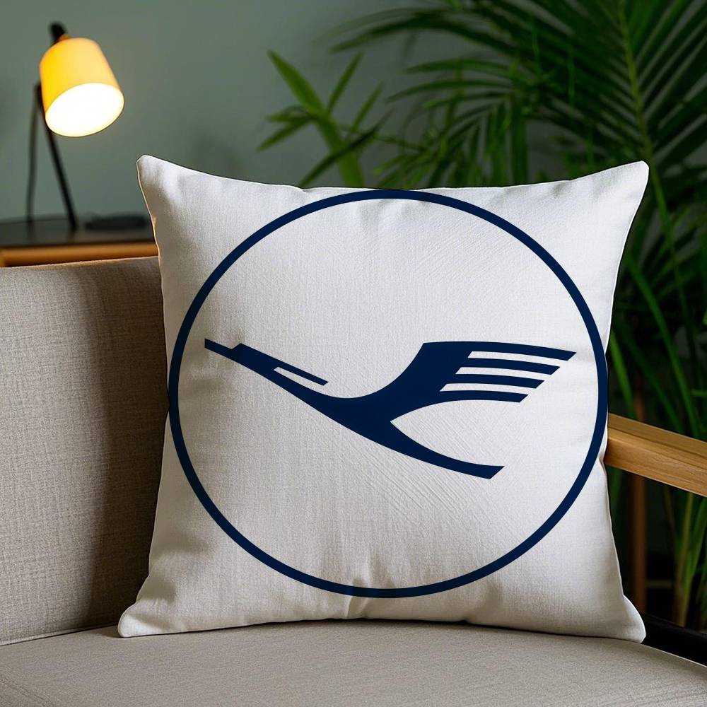 Pillow Case L-Lufthansa German Airlines Sofa Short Plush Double-sided HD Printing Room Home Office Gift Cushion Cover